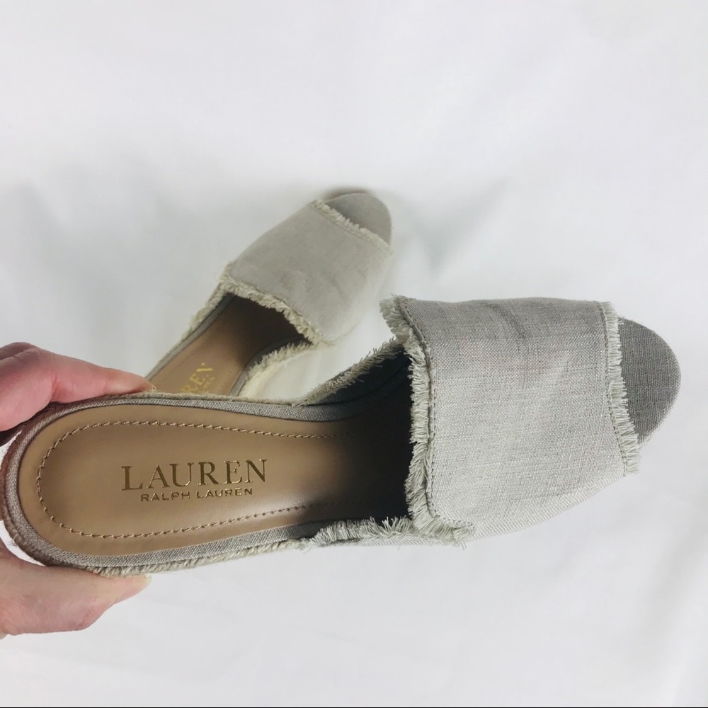 RALPH LAUREN Beige wedge Sandals woman size 8 - Picture 7 of 7